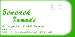 benedek komadi business card