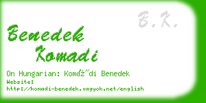 benedek komadi business card